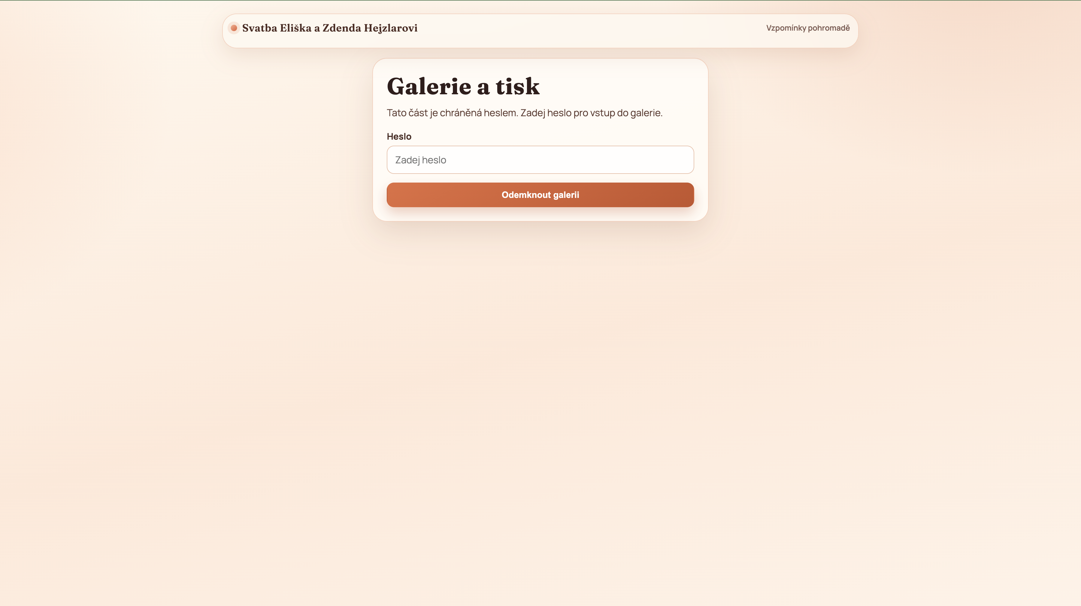 Landing page - password